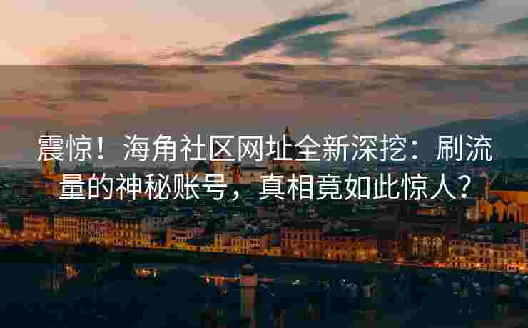 震惊！海角社区网址全新深挖：刷流量的神秘账号，真相竟如此惊人？