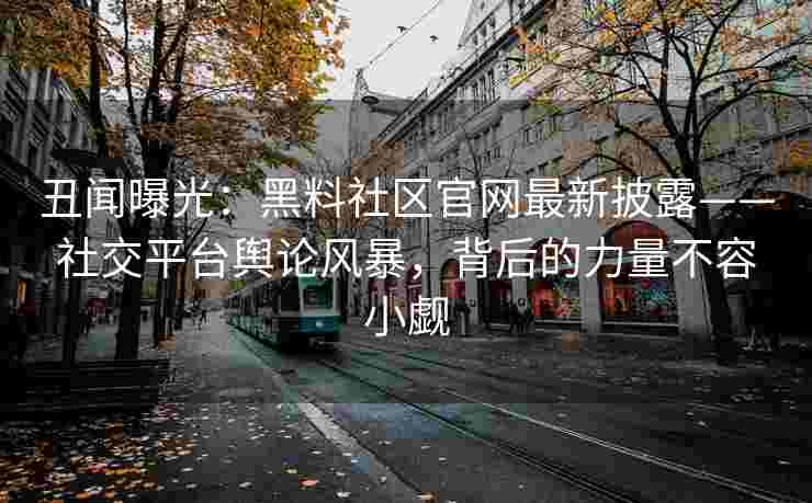 丑闻曝光：黑料社区官网最新披露——社交平台舆论风暴，背后的力量不容小觑