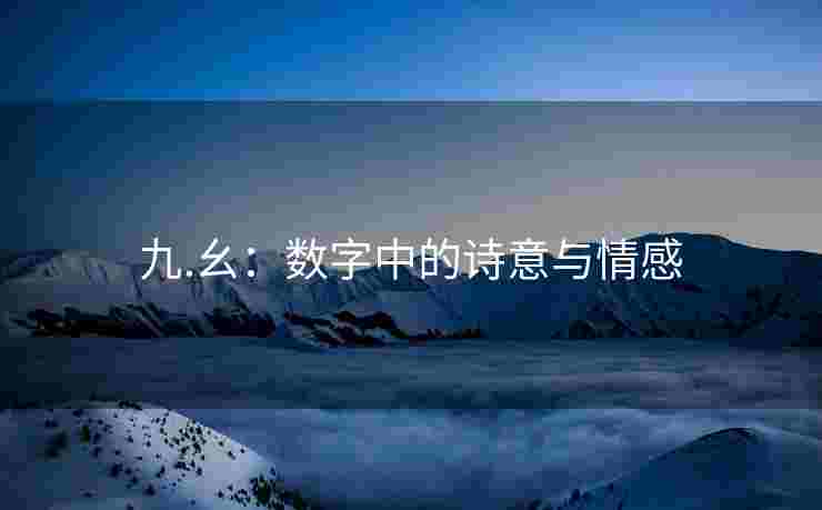 九.幺：数字中的诗意与情感