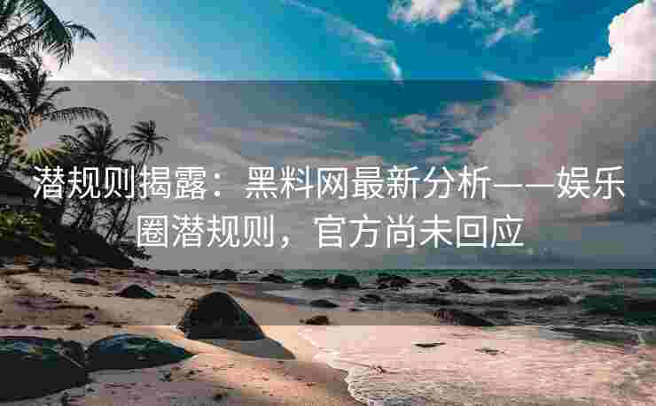 潜规则揭露：黑料网最新分析——娱乐圈潜规则，官方尚未回应