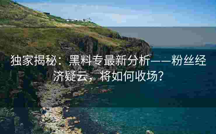 独家揭秘：黑料专最新分析——粉丝经济疑云，将如何收场？